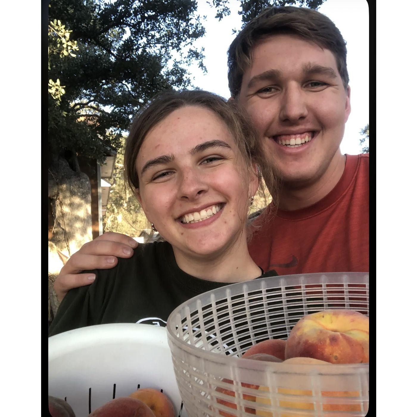 Peach picking at Victoria's families house