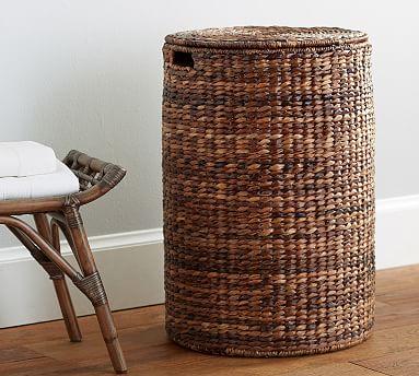 Seagrass Round Hamper - Havana