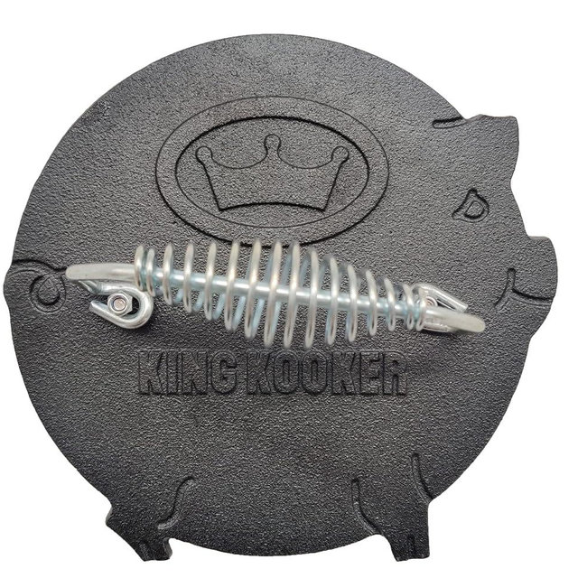 King Kooker Cast Iron Pig Bacon Press,Black,Large