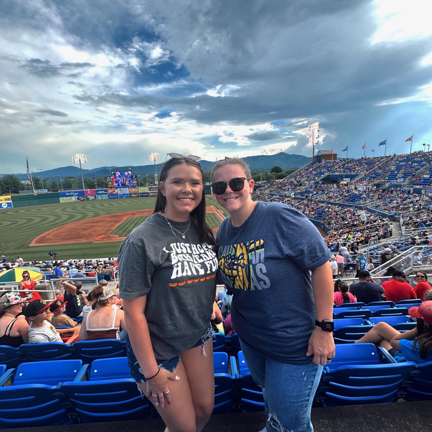 July 2025: Savannah Bananas came to Salem, VA! Morgan knows nothing about sports, and truly hopes both teams have fun. We won't mention the couple's love of concession stand hot dogs!