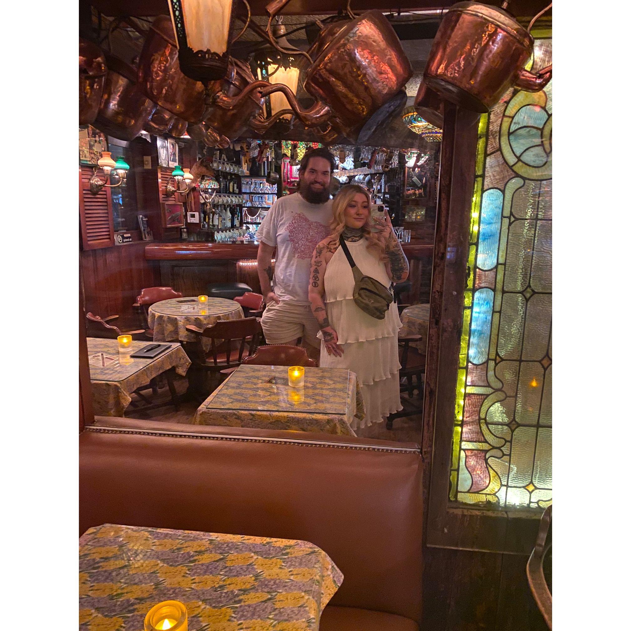Visiting our first date spot right before getting engaged