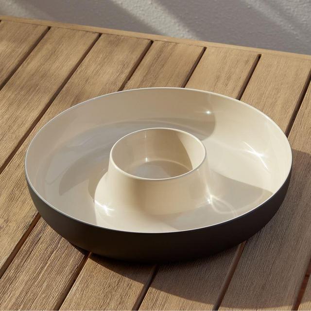 Aaron Probyn Kaloh Melamine Serveware, Chip & Dip, Melamine, Semi Matte, Black