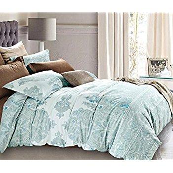 Oriental Paisley Print Cotton Bedding Set- Queen Size