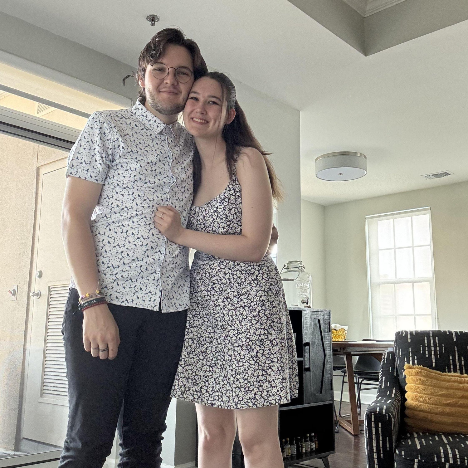 Our one year anniversary dinner.