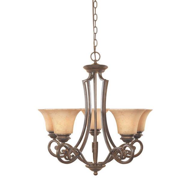 Mendocino 5-Light Forged Sienna Hanging Chandelier