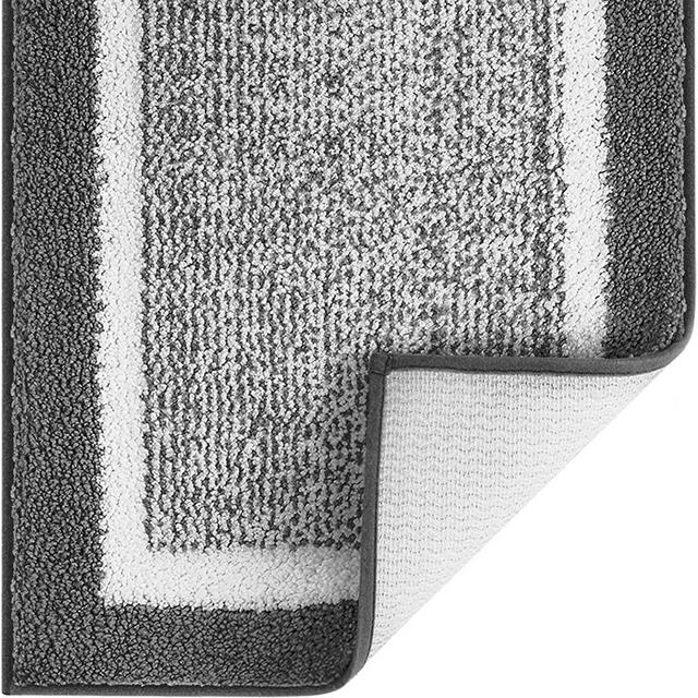 Color&Geometry Bathroom Rug Mat, Ultra Soft and Water Absorbent Bath Rug, Bath Carpet, Machine Wash/Dry, for Tub, Shower, and Bath Room (20"x29", Dark Grey and White)