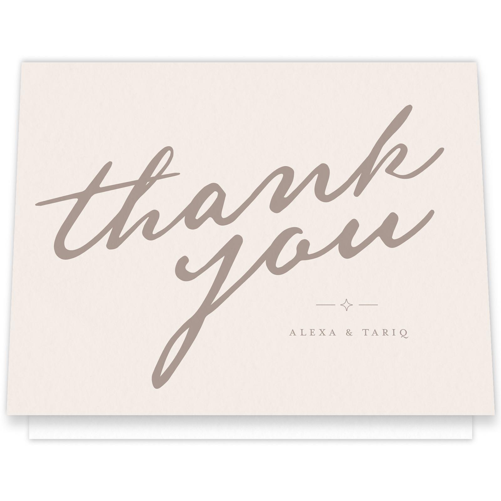 Adhara Landscape | Grayed Navy | Zola Thank You Cards