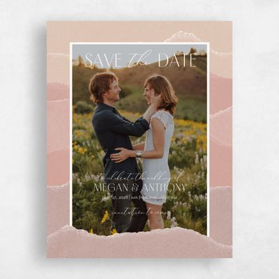 Pink Mountain Wedding Save the Date - Lysander Photo