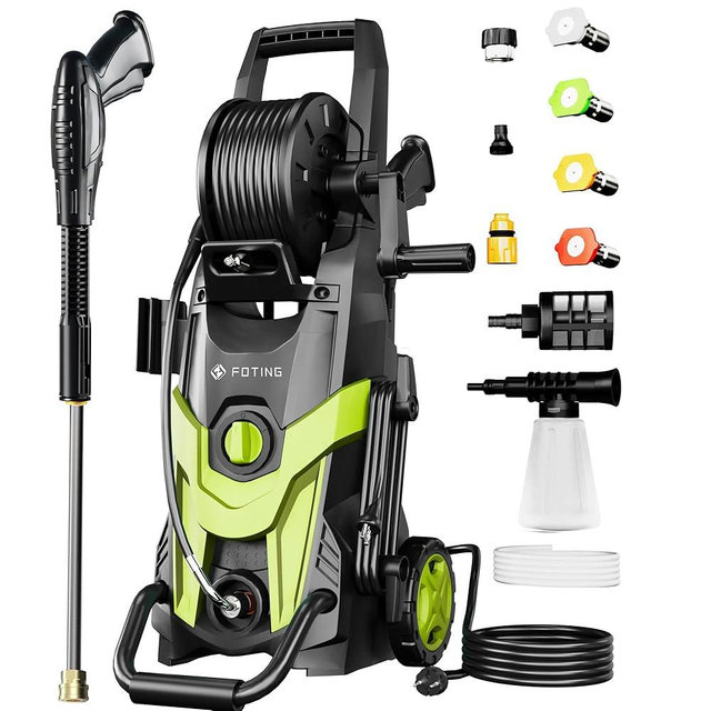 2025Upgraded Electric Pressure Washer, 4500 PSI 3.2 GPM Power Washer with 4 Quick Connect Nozzles, Inlet Hose & Filter& Foam Cannon for Cars/Fences/Driveways/Home Cleaning