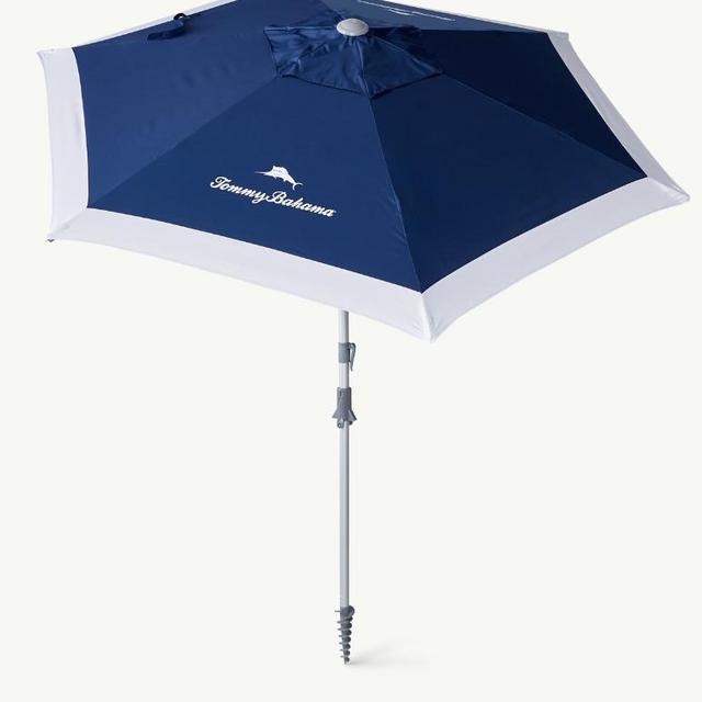 Tommy Bahama deluxe 7 foot beach umbrella navy and white