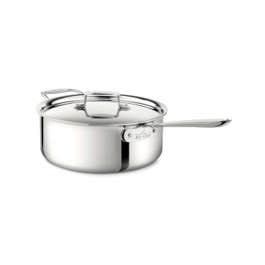 D3 Stainless 3-ply Bonded Cookware, Deep Saute Pan with lid, 6 quart