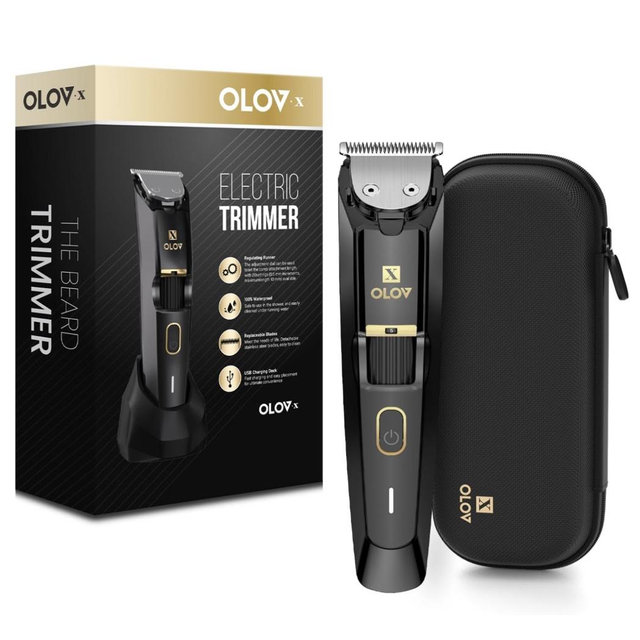 Men's Beard Trimmer - All-in-One Trimmer with Precision Dial - Premium Facial Hair Groomer - Adjustable 20 Length Setting, USB Recharge Dock, Cordless Waterproof Wet/Dry Clipper