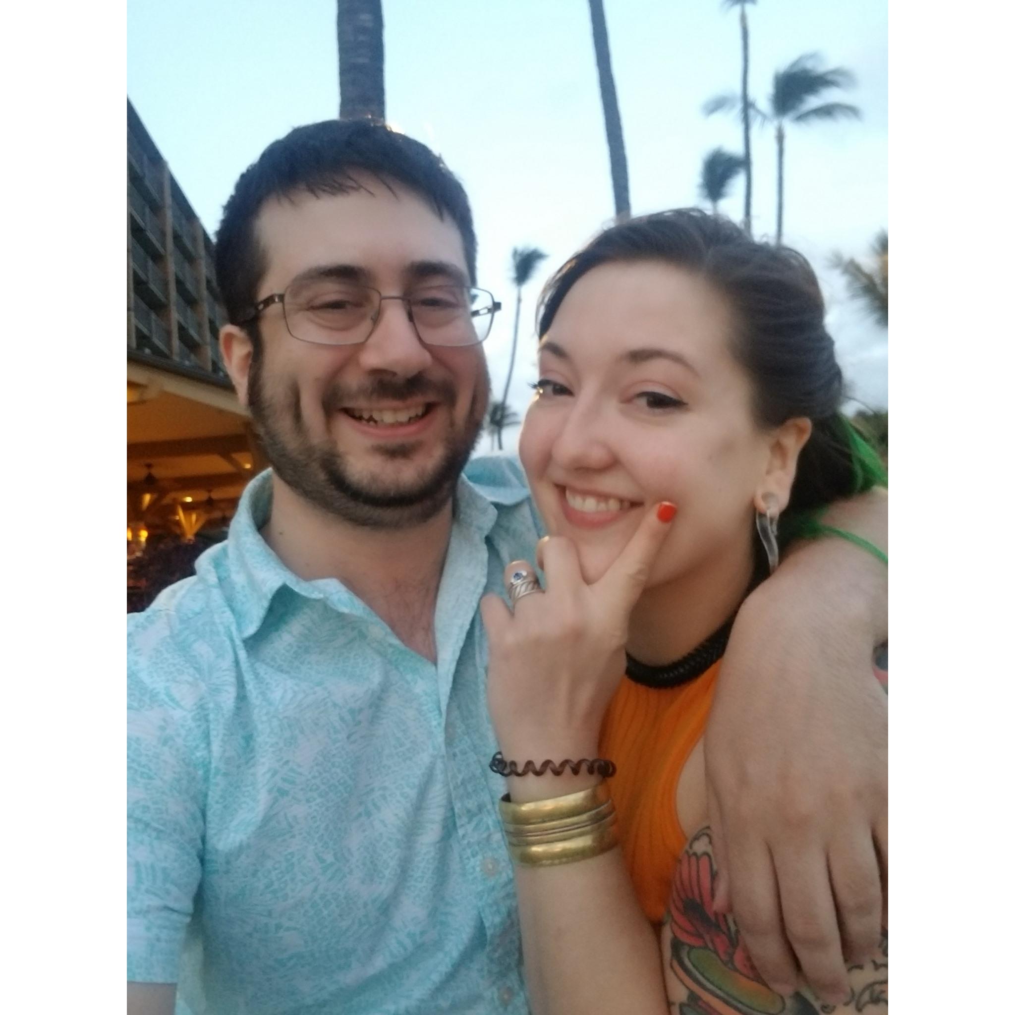 When we got engaged in Maui!