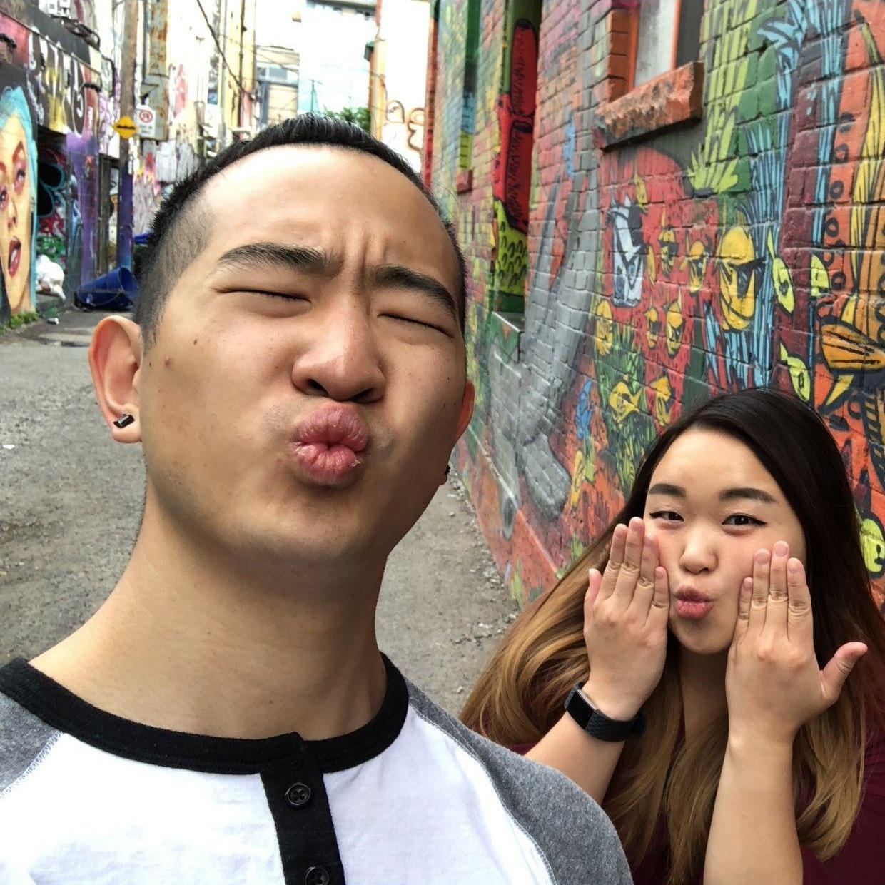 Toronto 2018. We told the restaurant it was our anniversary. We got free cake.

We were dating for a week lol