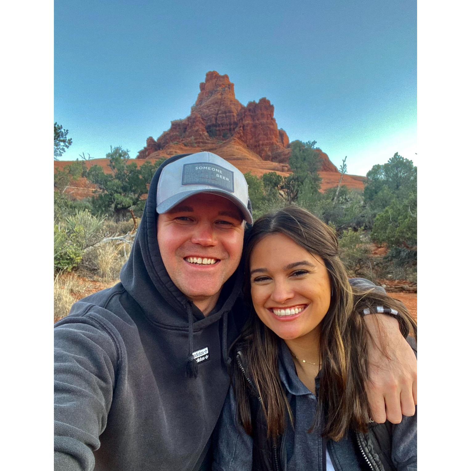 One of the first photos we took together *that we actually liked* (in Sedona at Bell Rock)