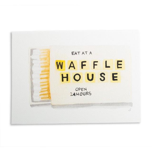 WAFFLE HOUSE MATCHBOOK WATERCOLOR