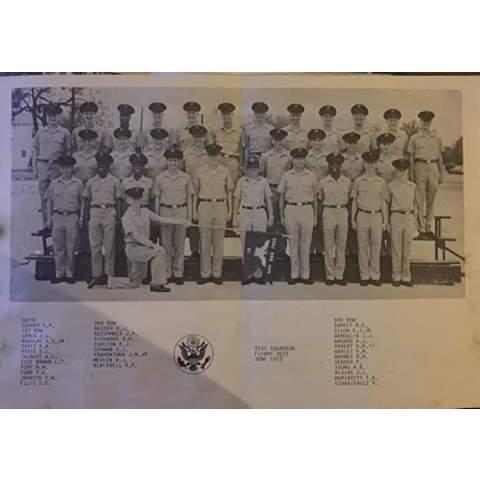 Harry's Air Force Boot Camp Graduation 1973. He was 16 yrs old. 5th person in the back row.