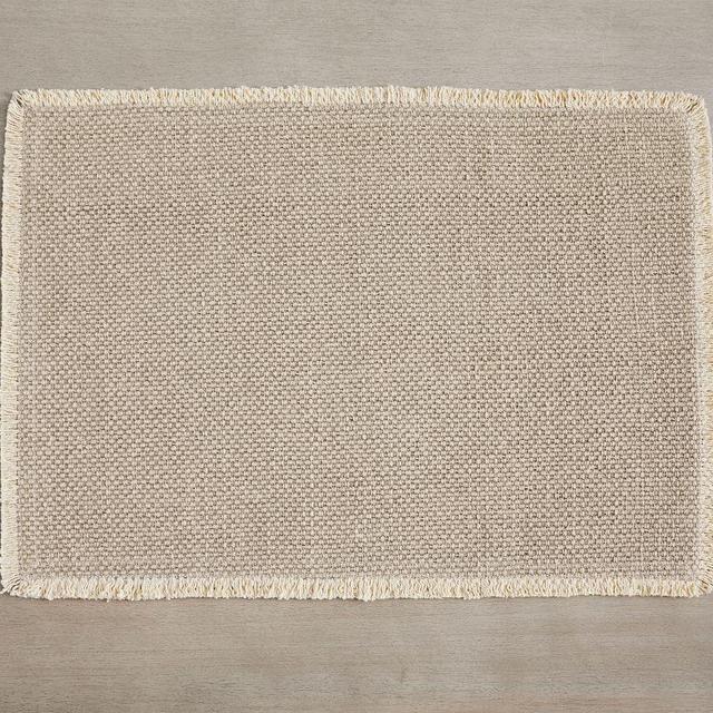 Mason Cotton Fringe Placemats, Set of 4 - Soft Gray