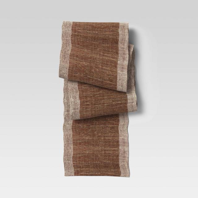 108" x 14" Ramie Table Runner Brown - Threshold™