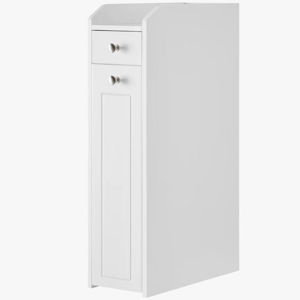 Small Storage Cabinet With Slide Out Drawers - White