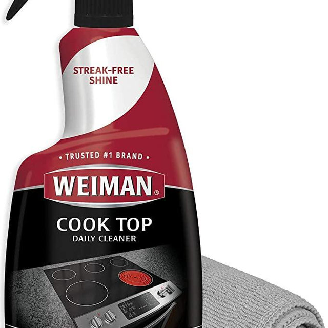 Weiman Cook Top Daily Cleaner - 22 Ounce - Microfiber Cloth for Glass Ceramic and Induction Stove Top