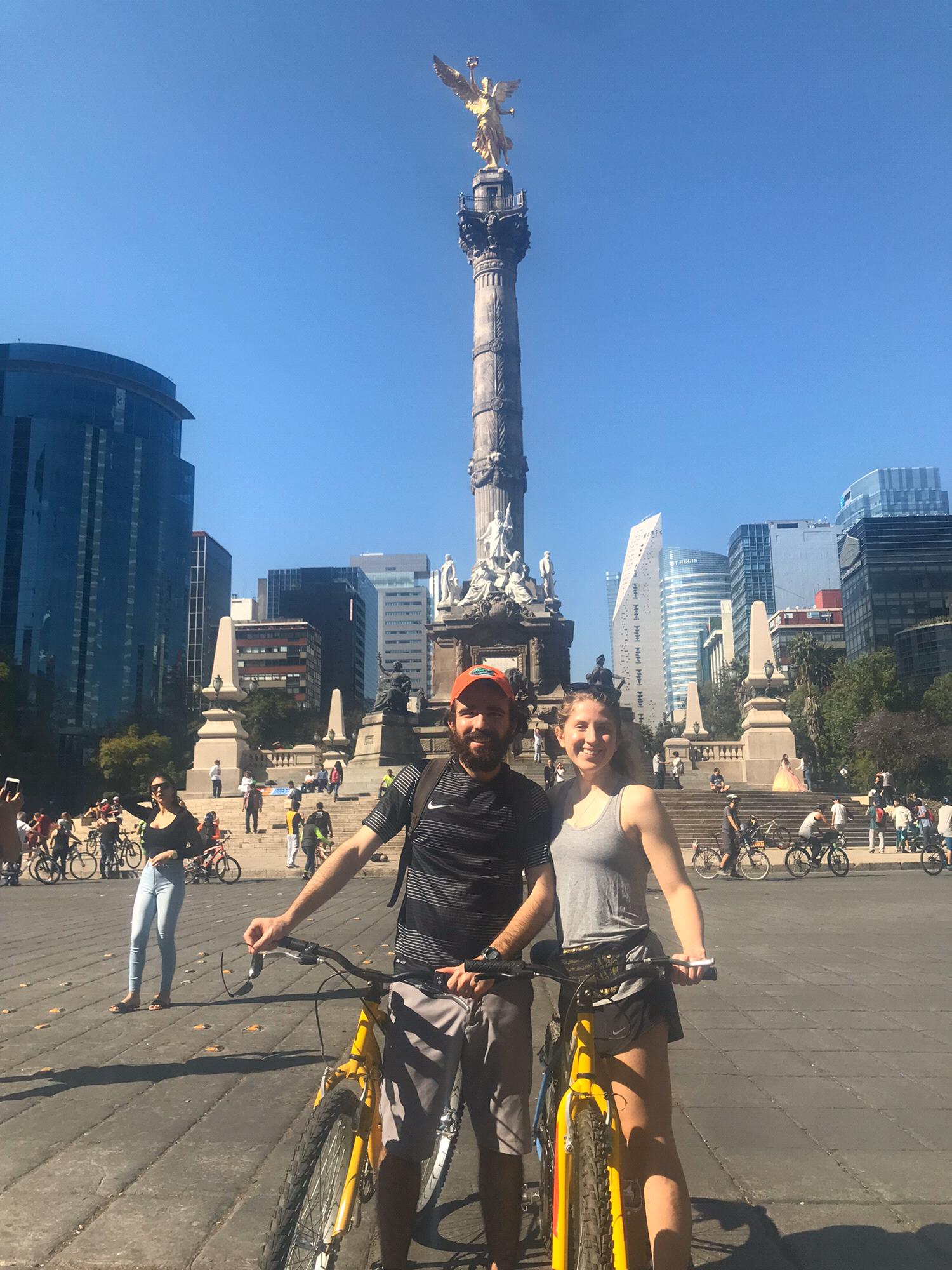 Harris and Katie enjoying a bike ride in Mexico City!