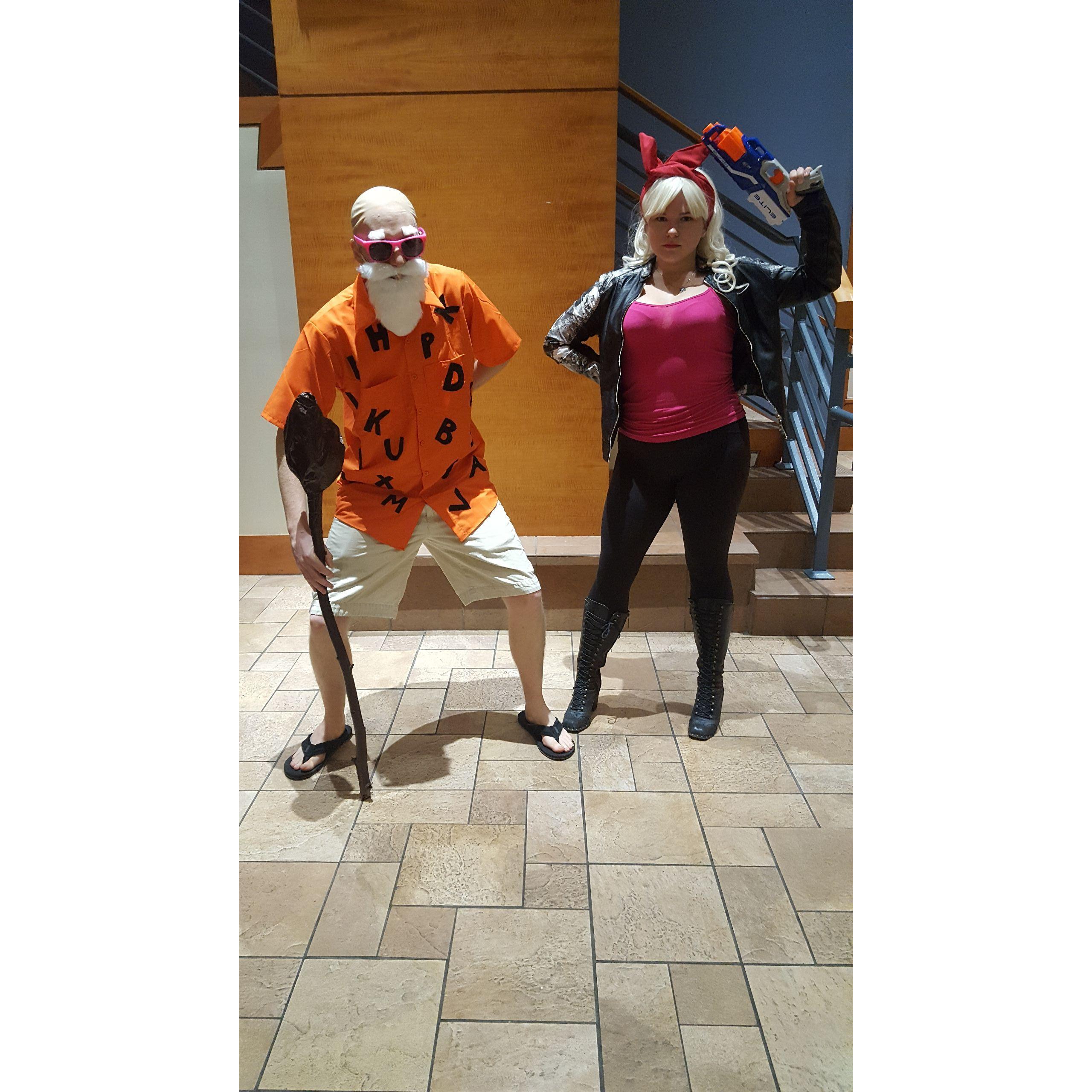 Our first time dressing up for Halloween together. We went as characters from the first anime we watched together.