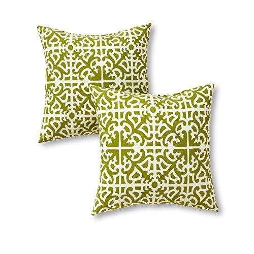 Greendale Home Fashions AZ4803S2-GRASS Moss Outdoor 17-inch Square Throw Pillow (Set of 2)