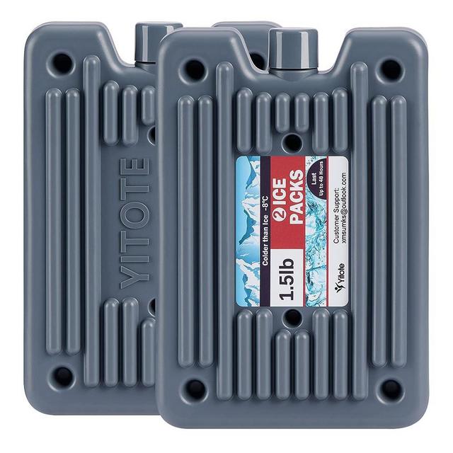 Yitote Pre-Filled Hard Ice Packs for Coolers Long Lasting Reusable(Set of 2),Cooler Ice Packs for Lunch Bags,Lunch Box Ice Packs Reusable Freezer Packs for Cooler Backpack