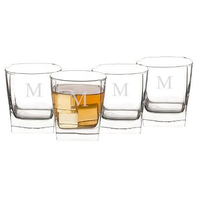 Cathy's Concepts 10.75oz 4pk Monogram Whiskey Glasses M
