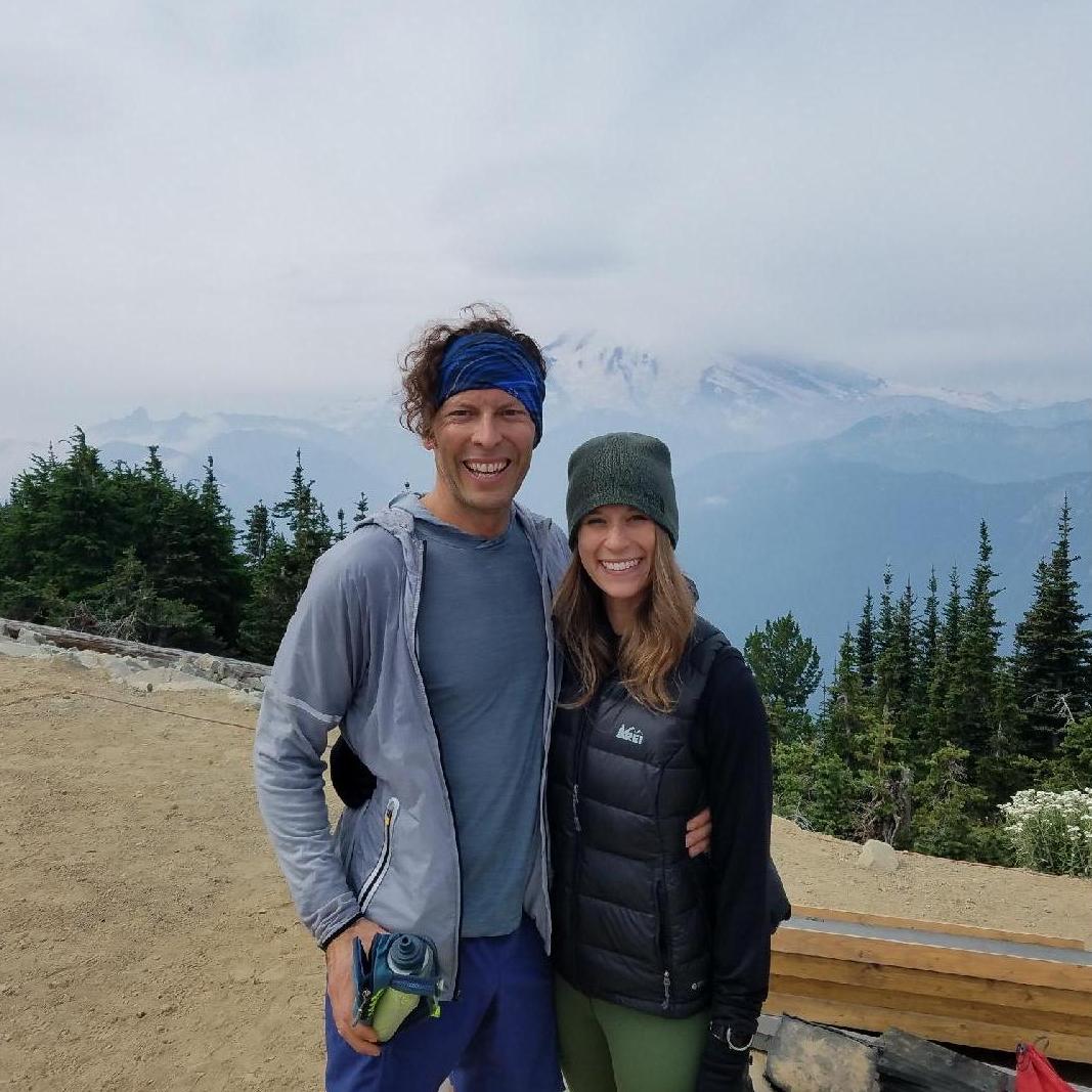 After finishing a Ragnar relay race at Mt. Rainer.