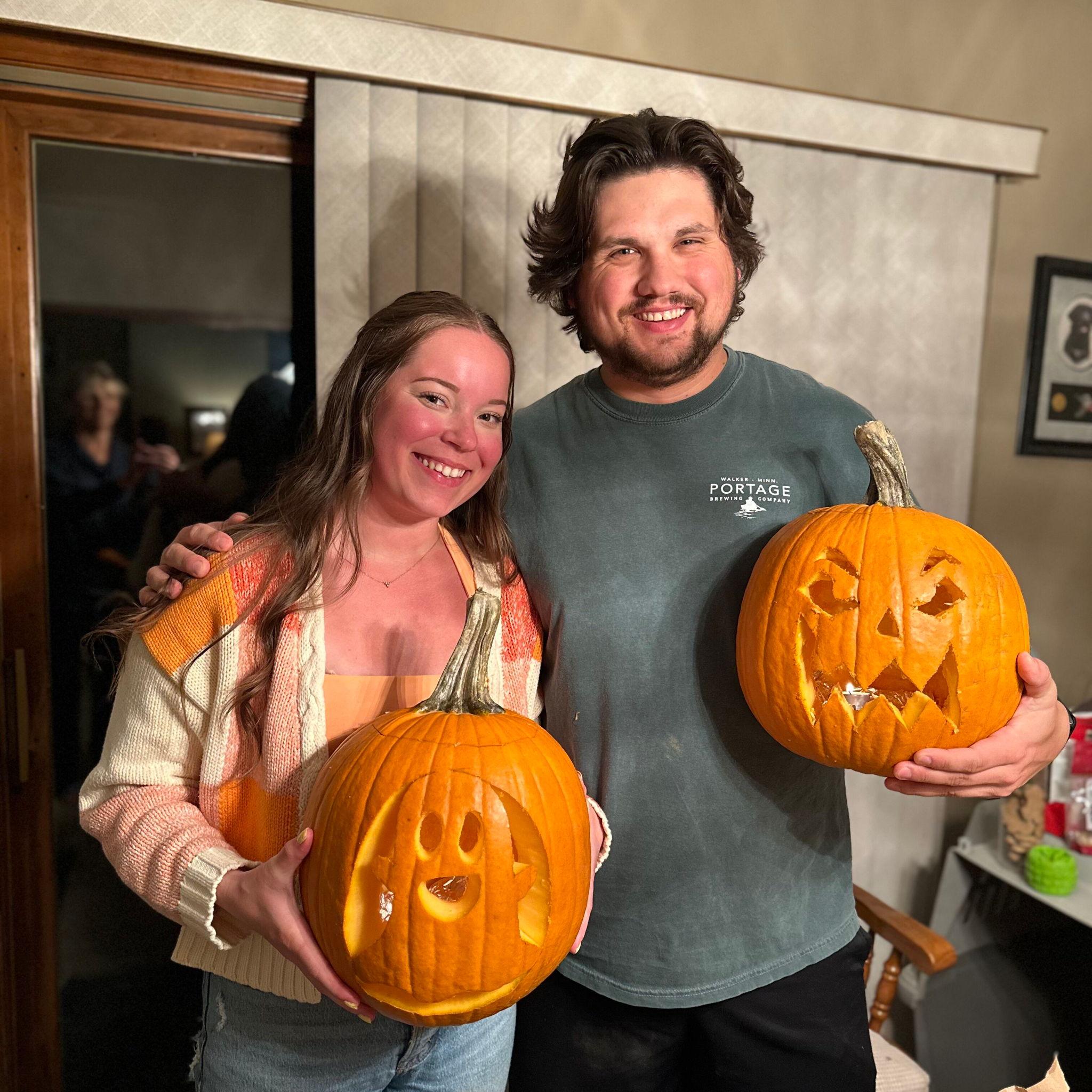 First time carving pumpkins together.