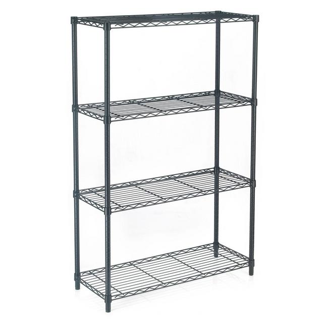 Simply Essential™ 4-Tier Metal Storage Shelf in Black