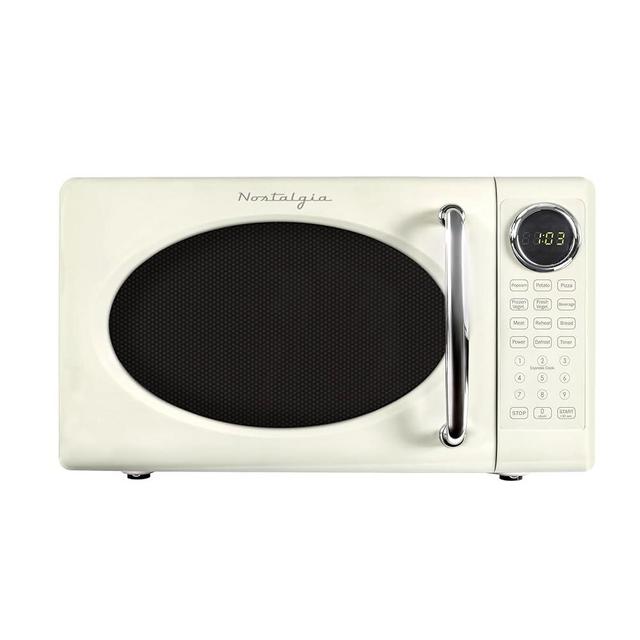 Nostalgia NRMOPM7IVY6A Countertp Microwave, 0.7 Cu. Ft, Ivory