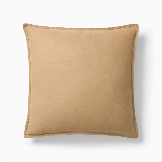 European Flax Linen Pillow Cover, 18x18, Camel