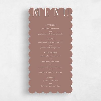 Brown Scalloped Wedding Menu - Melina