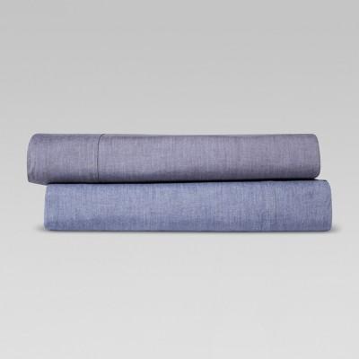Vintage Wash Chambray Sheet Set - Threshold™ (Metallic Blue)