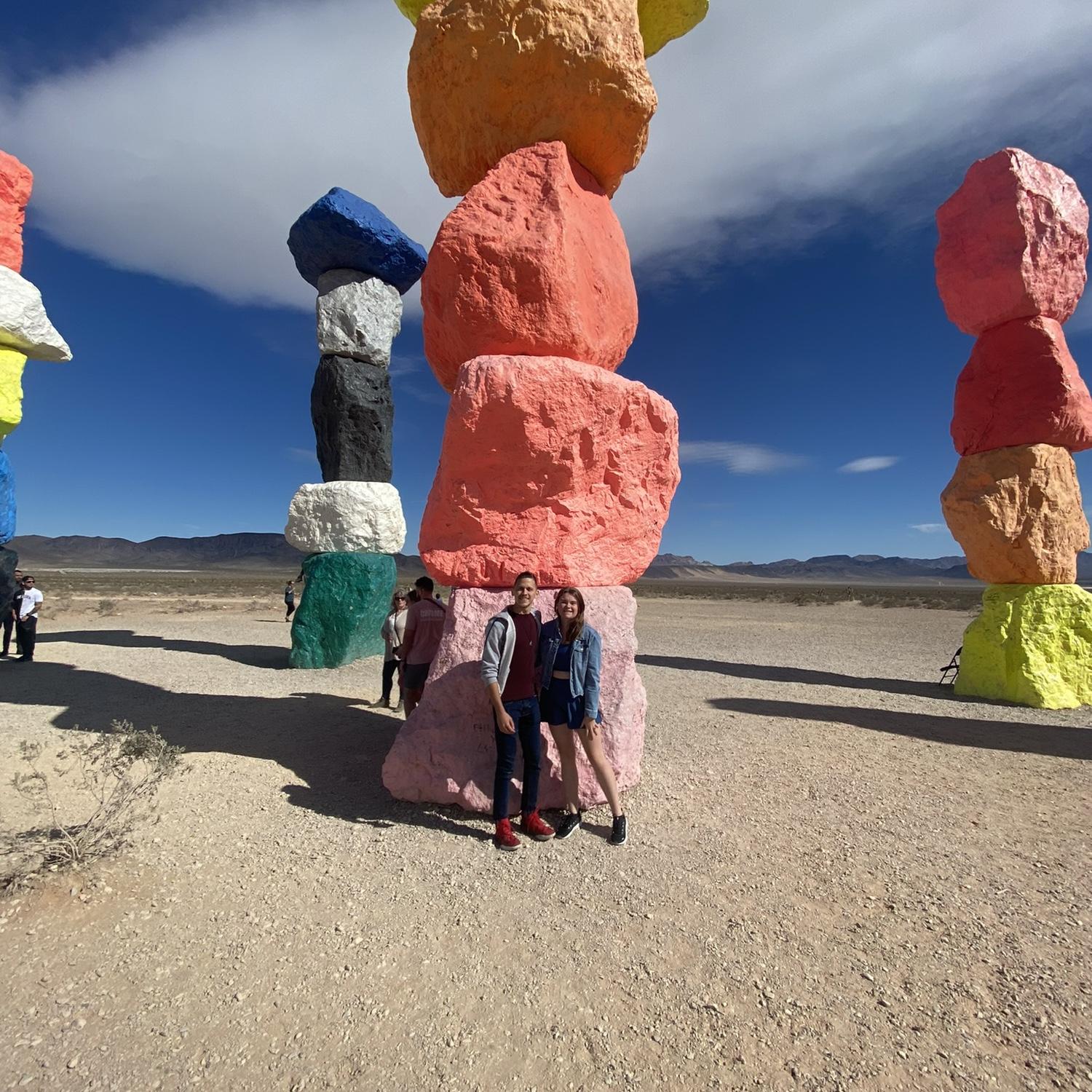Seven magic mountain rocks on March 9th, 2022.