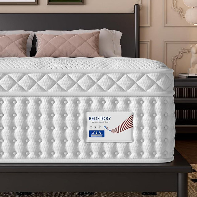 BedStory Upgrade 14 Inch Firm King Size Mattress, Luxury Hybrid Mattress in a Box for Zoned Pressure and Pain Relief, Signature Collection Deep Sleep Mattresses, 10 Years Warranty,365 Nights Trial