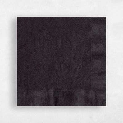 Black Wedding Napkin - Bold Names
