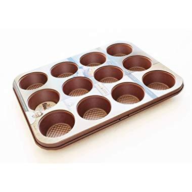 David Burke Kitchen Commerical Weight 12 Cup Muffin Rose Gold Bakeware