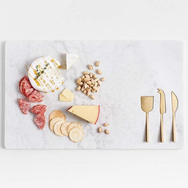 Octavia Large Marble Board with Cheese Knives