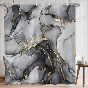 Black Marble Shower Curtain