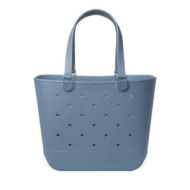 Simple Modern Beach Bag Rubber Tote | Waterproof Extra-Large Tote Bag with Zipper Pocket for Beach, Pool Boat, Groceries, Sports | Getaway Bag Collection | Blue Dune