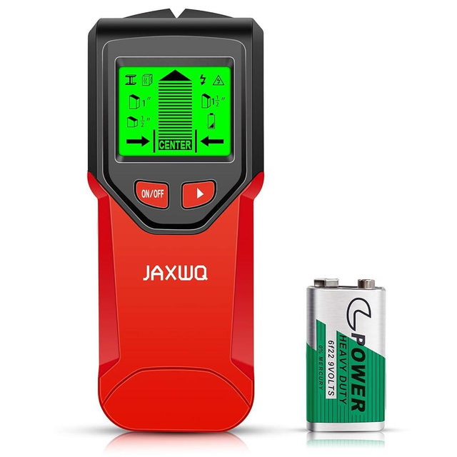 Stud Finder Wall Scanner - 5 in 1 Stud Finder Tool w/Microprocessor Chip and HD LCD Display, Stud Detector Beam Finders for the Center and Edge of Wood AC Wire Metal Studs Joist Pipe (Red)