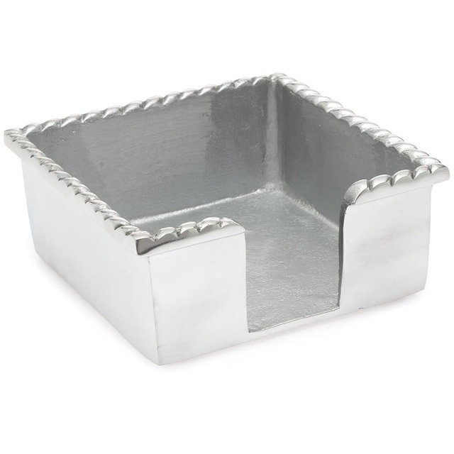 Boston International Napkin Holder Caddy, Cocktail Size, Rope Edge