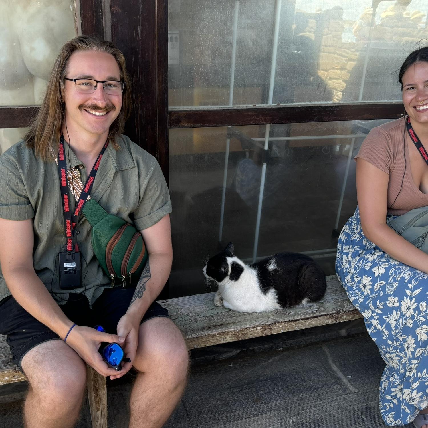 One of hundreds of photos from the Greece trip that features a cat! Yes, that is a statue's butt next to Karsten’s head. But please, let’s focus on the cute cat.