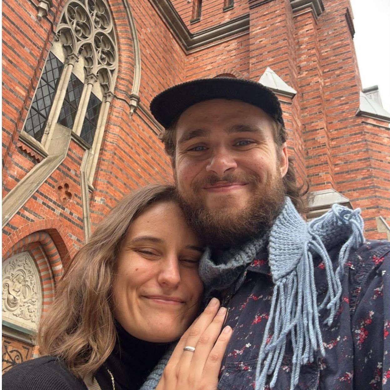 Third proposal: Steph proposed in a swedish church with a ring she bought in Canada