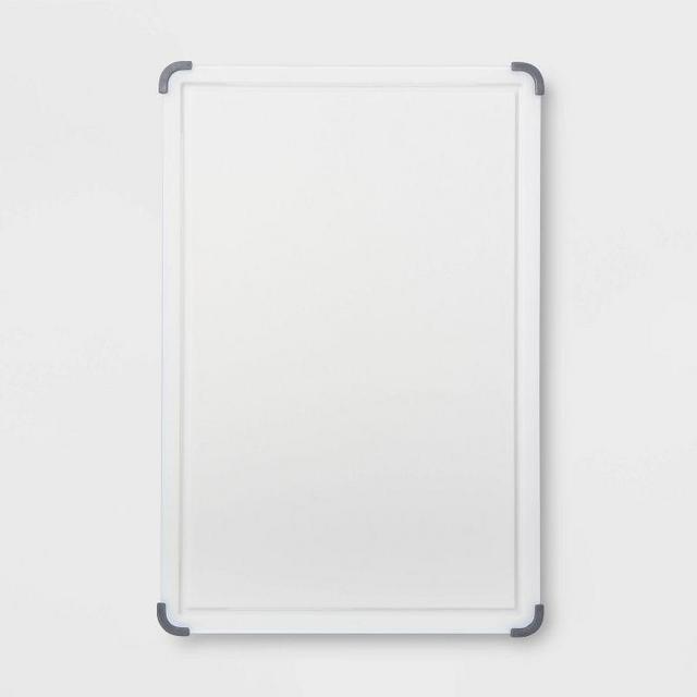 12"x18" Nonslip Poly Cutting and Carving Board White - Made By Design™