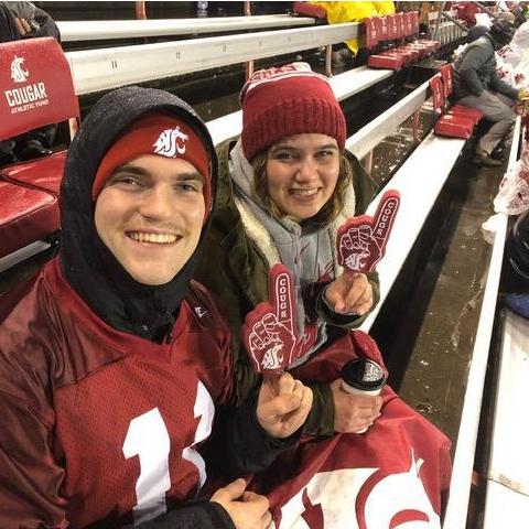 Apple Cup 2018. We won't talk about the score. Or how cold and wet it was. Sweet mini foam fingers, though.